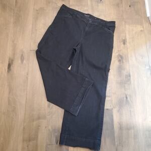 Chicos Plus Size 4 Black Wide Leg Trouser Jeans For Women Stretch